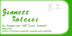 zsanett kolcsei business card